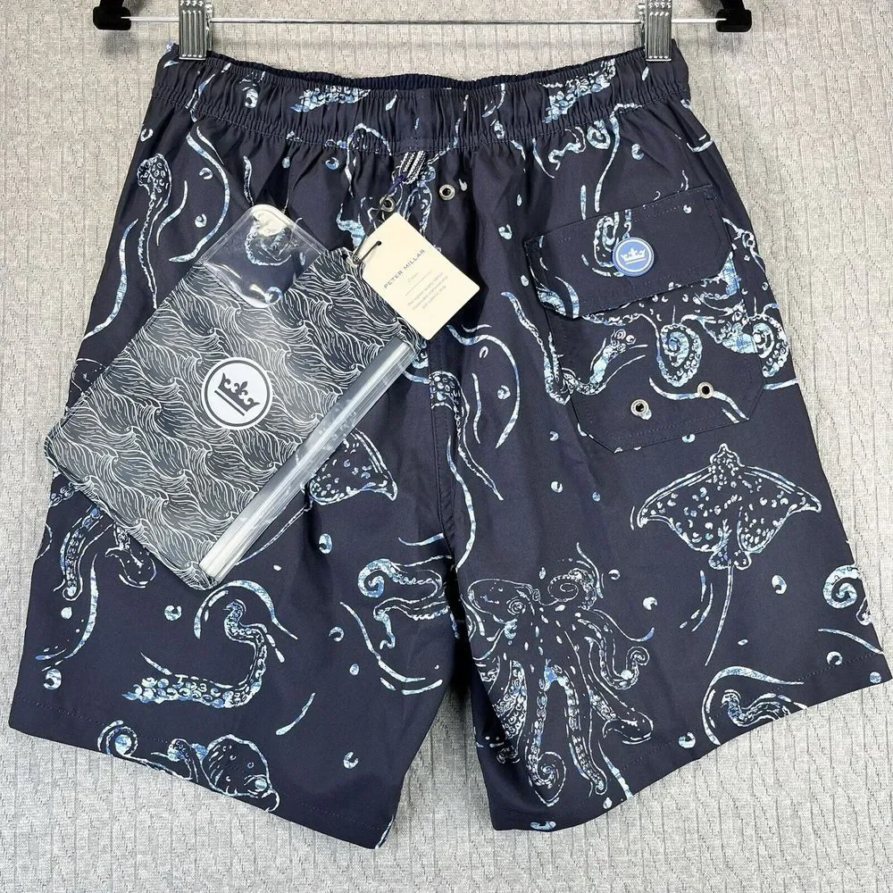 Peter Millar seaside‎ Octobatic Swim Trucks Men's shorts (S) new with tags navy